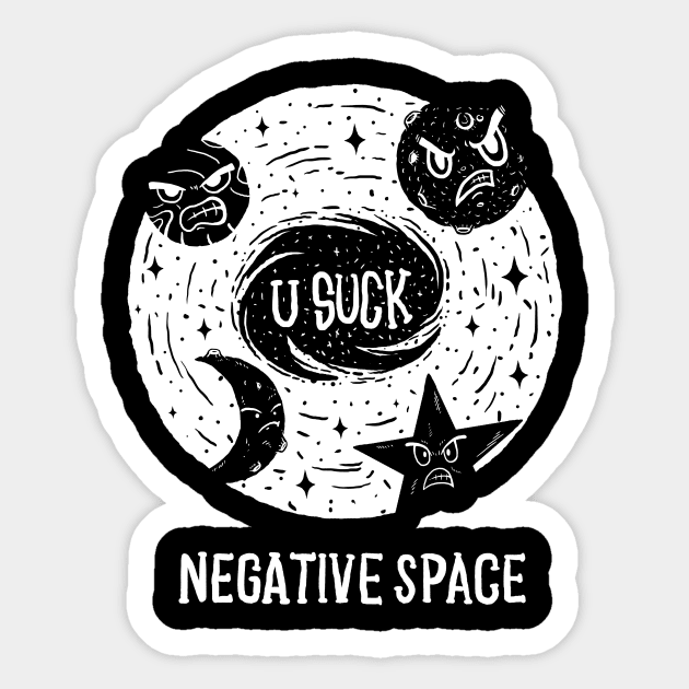 Negative Space Sticker by dumbshirts